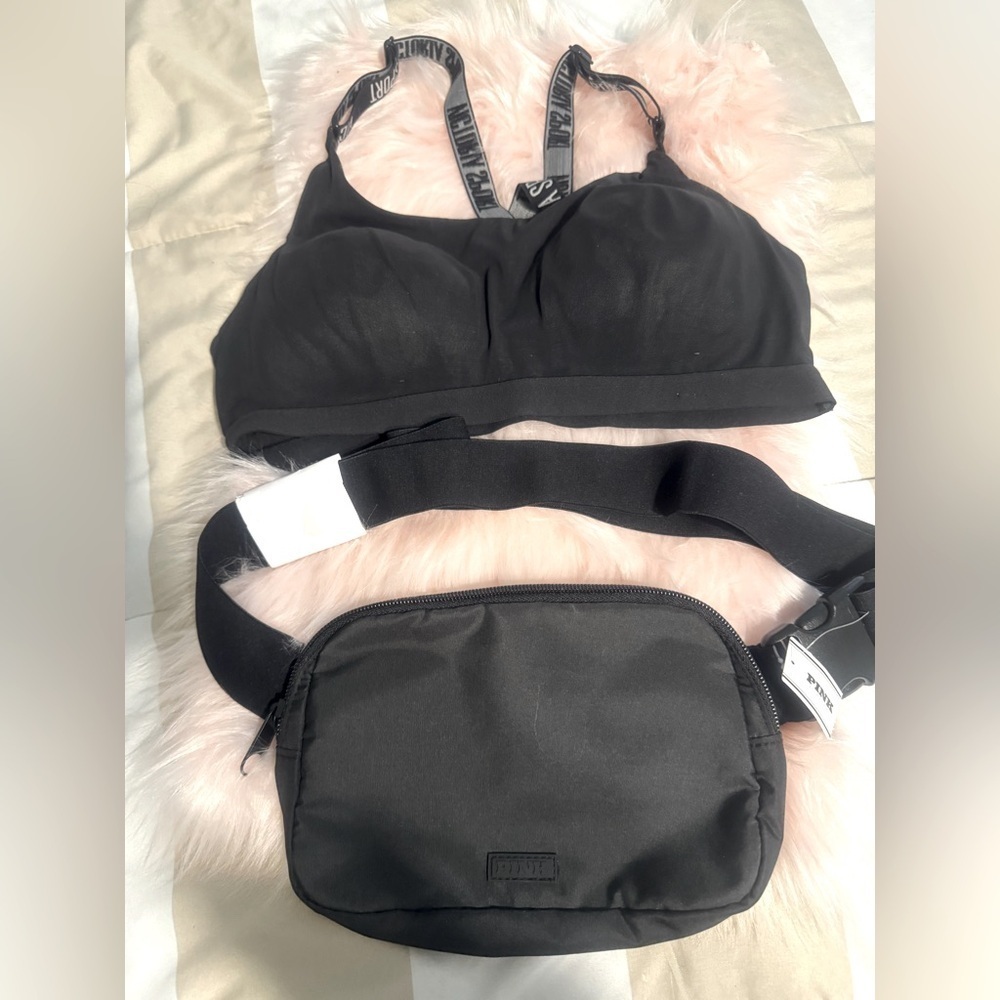 Victoria sport bra and PINK belt bag bundle